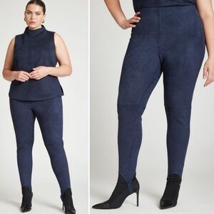 BARKWOOD x ELOQUII Faux Suede Leggings With Stirrups Collegiate Blue Size 14 NWT